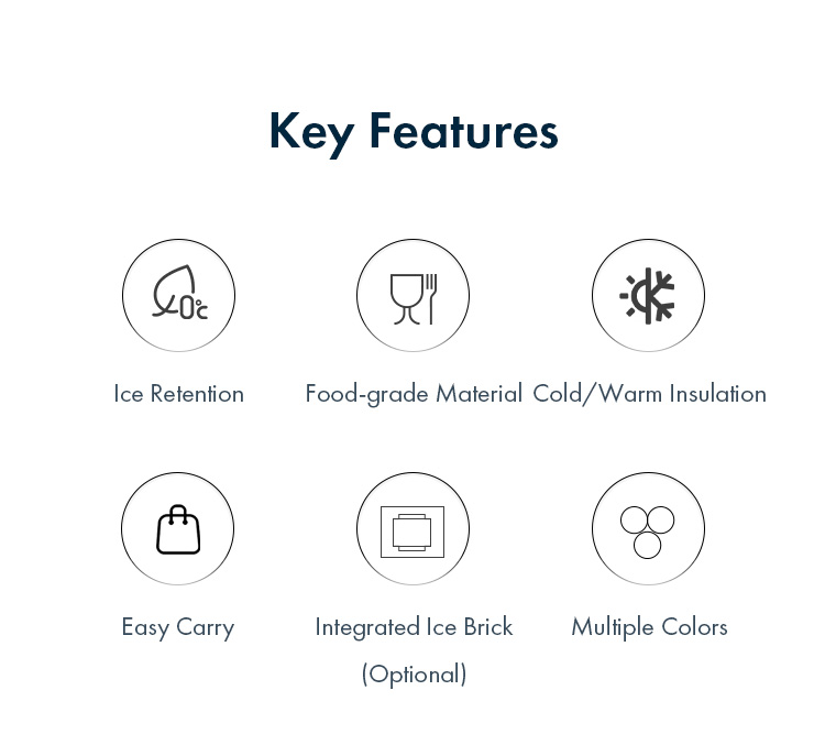 2L Insulated Food Delivery Cooler Box for Juices