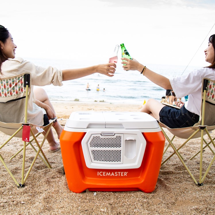 54L Outdoor Food Storage Wheeled Cooler for Beach