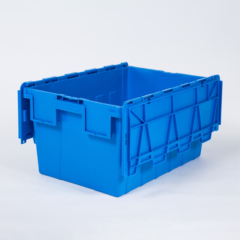 Attached Lid Container Plastic Nestable Multifunctional Logistic Container with Top Quality