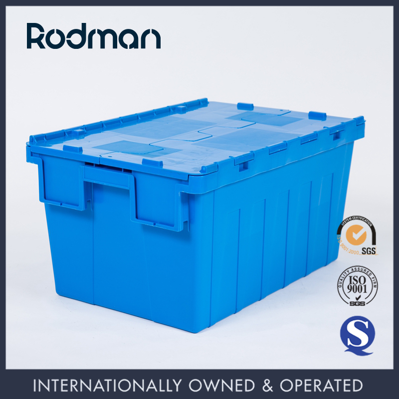 Attached Lid Container Plastic Nestable Multifunctional Logistic Container with Top Quality