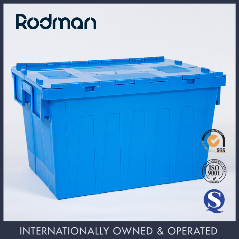 Attached Lid Container Plastic Nestable Multifunctional Logistic Container with Top Quality